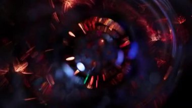 Silindirik bir tünelde tatil aydınlatmasının bulanık ışığı