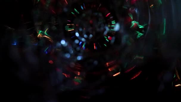 円筒形のトンネルの休日の照明のぼやけた光 — ストック動画