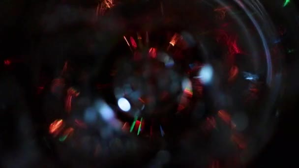 Размытый Свет Праздничной Подсветки Цилиндрическом Тоннеле — стоковое видео