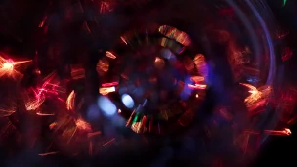 Blurred Light Holiday Illumination Cylindrical Tunnel — Stock Video