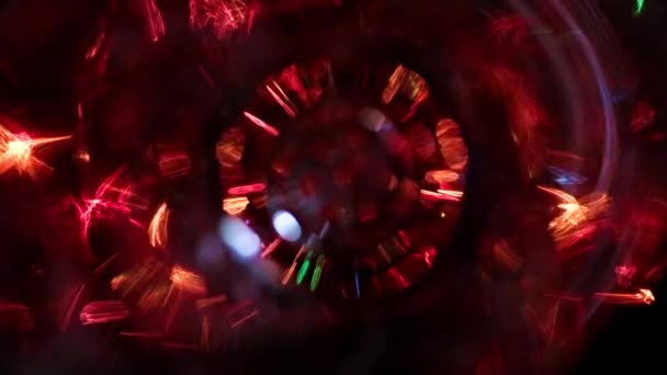 Lumière Floue Éclairage Des Vacances Dans Tunnel Cylindrique — Video