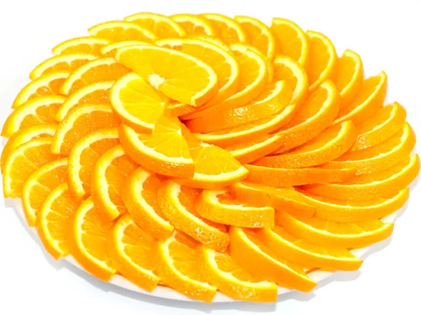 Pieces Ripe Tropical Fruit Orange Element Positive Nutrition — Stock Photo, Image