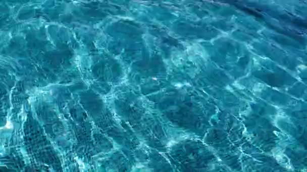 游泳池里水面上的涟漪 干净的水 — 图库视频影像