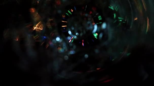 Abstracte Spiraalvormige Uitbarstingen Van Fel Licht Tijdens Vakantieverlichting — Stockvideo
