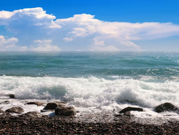 Морские Волны Небесный Пейзаж Место Активного Отдыха — стоковое фото