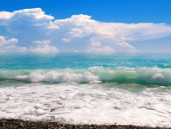 Морские Волны Небесный Пейзаж Место Активного Отдыха — стоковое фото