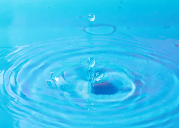 Sporen Het Oppervlak Van Vloeistof Inslag Van Een Druppel Water — Stockfoto