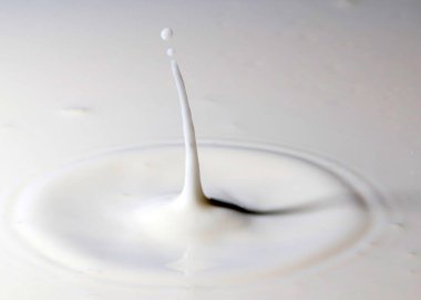 Bir damla sıvı düşer ve sütün yüzeyi tuhaf desenler yaratır.