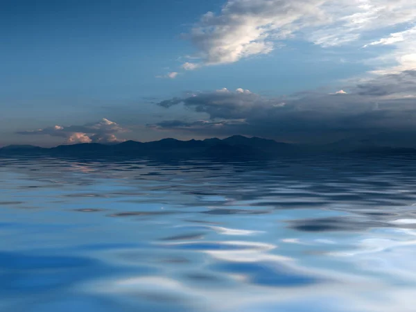 Reflection Cloudy Sky Calm Water Surface Sea — Stock Photo, Image