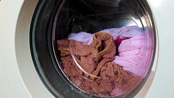 工业用自动洗衣机洗涤桶的转动 — 图库视频影像