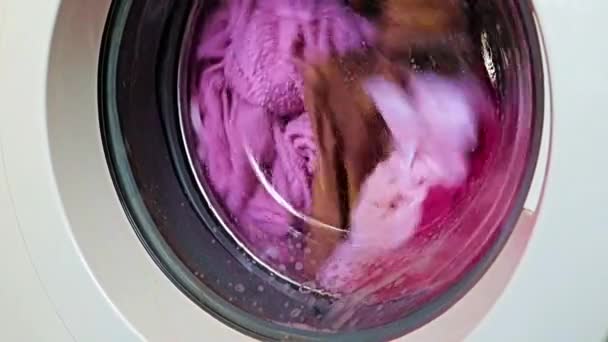 Rotation Laundry Drum Industrial Automatic Washing Machine — Stock Video