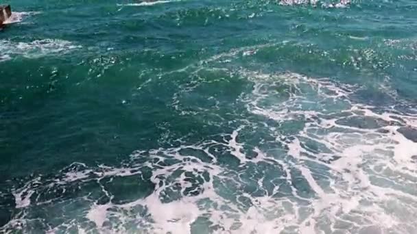 Морські Штормові Хвилі Поверхні Моря — стокове відео
