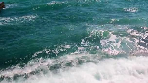 Морские Штормовые Волны Поверхности Моря — стоковое видео