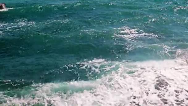 Havets Stormvågor Havsytan — Stockvideo