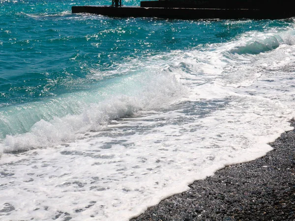 Waves Sea Beach Small Storm — Stock Photo, Image