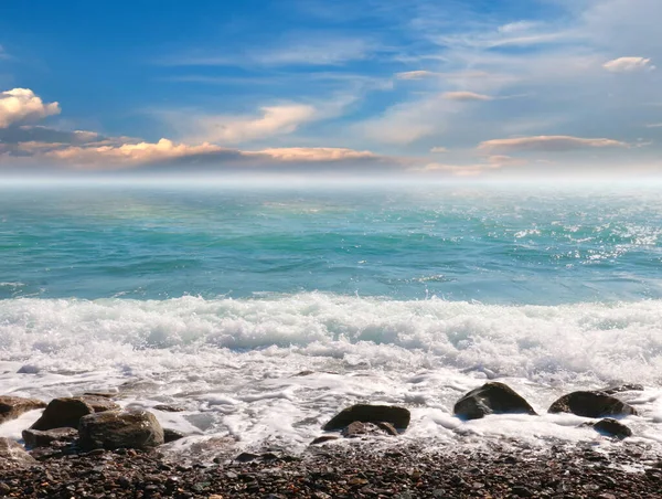Hermosa Playa Mar Para Recreación Activa Cielo Nublado — Foto de Stock