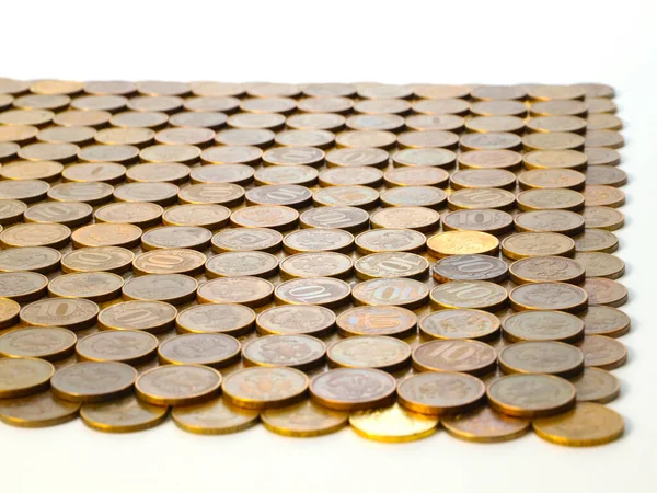 Monedas Metal Rublos Rusos Como Parte Del Sistema Comercio —  Fotos de Stock