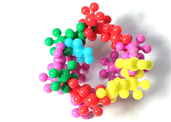 Details Plastic Children Constructor Assembled Likeness Virus Molecule Microbe — Stock Photo, Image