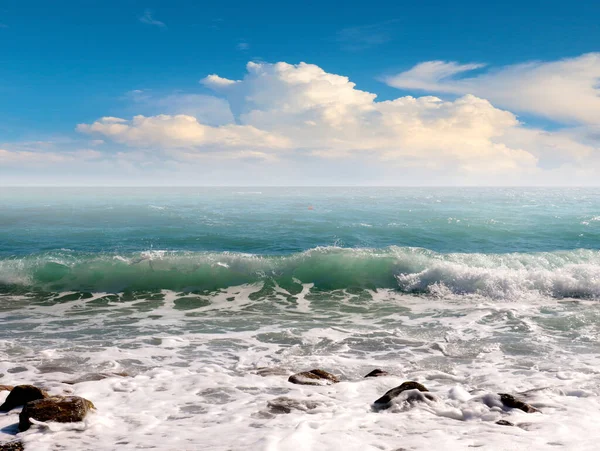 Блакитне Небо Пейзаж Морський Пляж Місце Активного Відпочинку — стокове фото