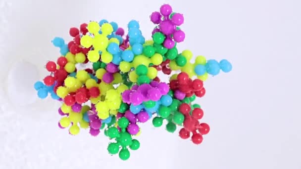 Model Abstract Plastic Unei Molecule Virus Într Flux Lichid Pur — Videoclip de stoc