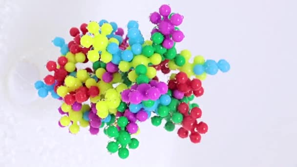 Plastic Abstract Model Van Een Virusmolecuul Een Stroom Van Zuivere — Stockvideo