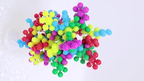 Plastic Abstract Model Virus Molecule Stream Pure Liquid — Stock Video