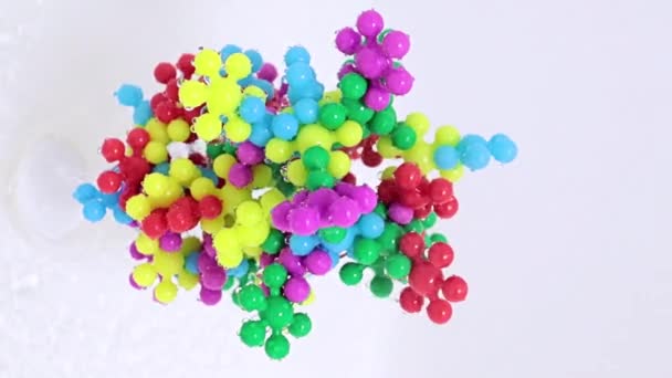 Plastic Abstract Model Virus Molecule Stream Pure Liquid — Stock Video