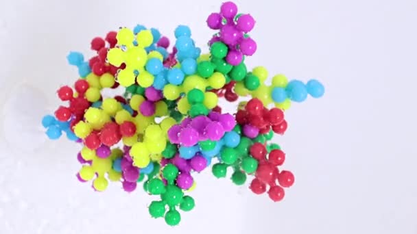 Plastic Abstract Model Virus Molecule Stream Pure Liquid — Stock Video