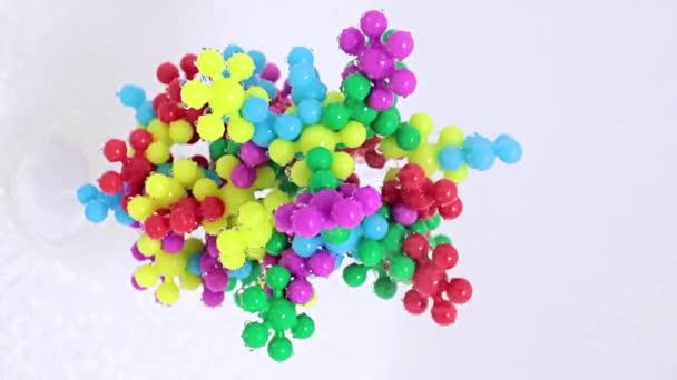 Plastic Abstract Model Virus Molecule Stream Pure Liquid — Stock Video