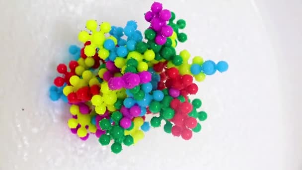 Plastic Abstract Model Microbe Virus Purifying Water Stream — Stock Video