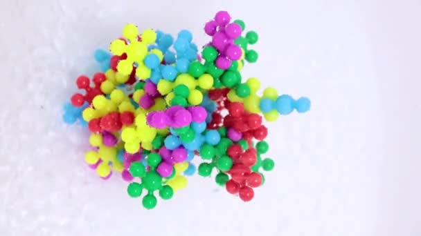 Plastic Abstract Model Microbe Virus Purifying Water Stream — Stock Video