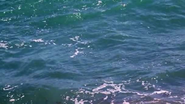 Mousse Surface Eau Les Vagues Mer Pendant Une Tempête — Video