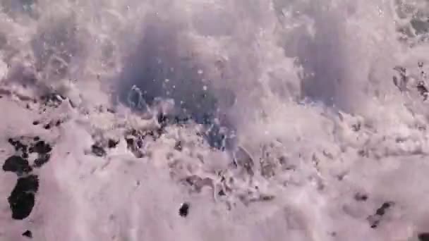 Espuma Superficie Del Agua Las Olas Marinas Durante Una Tormenta — Vídeos de Stock
