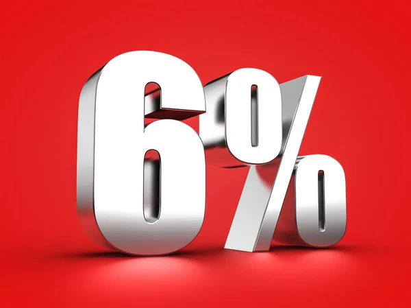 Sinal de 6% — Fotografia de Stock