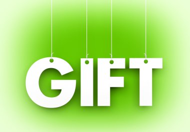 Hediye - halatlar üzerinde asılı kelime