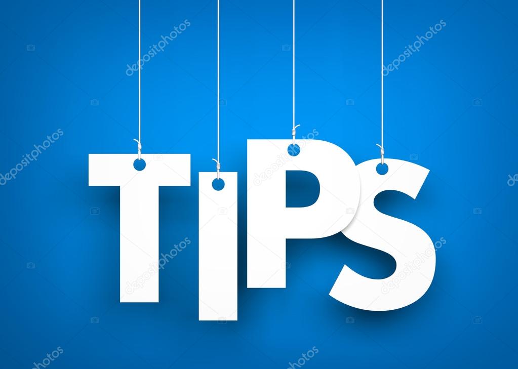 Tips - word hanging on ropes