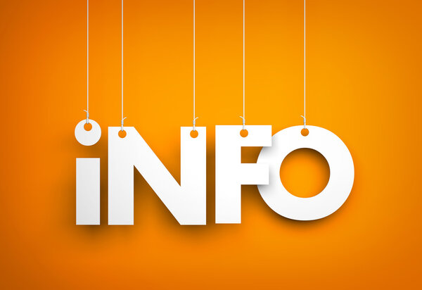 Info - word hanging on ropes