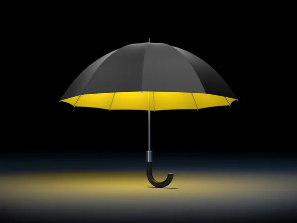 Black Umbrella with light — Stock fotografie