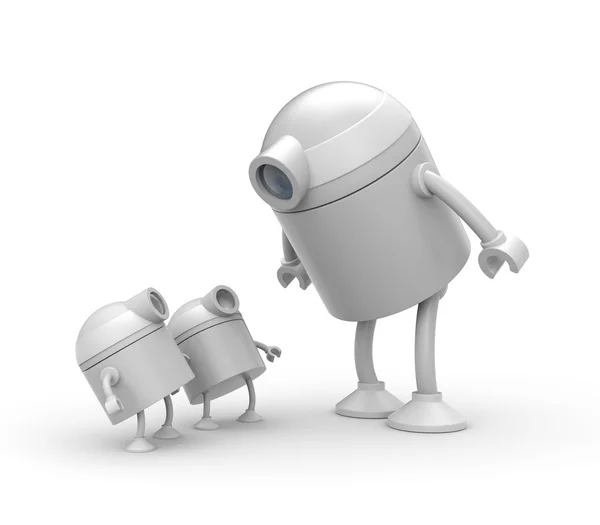 Robot family. Father and sons — Stock Photo, Image