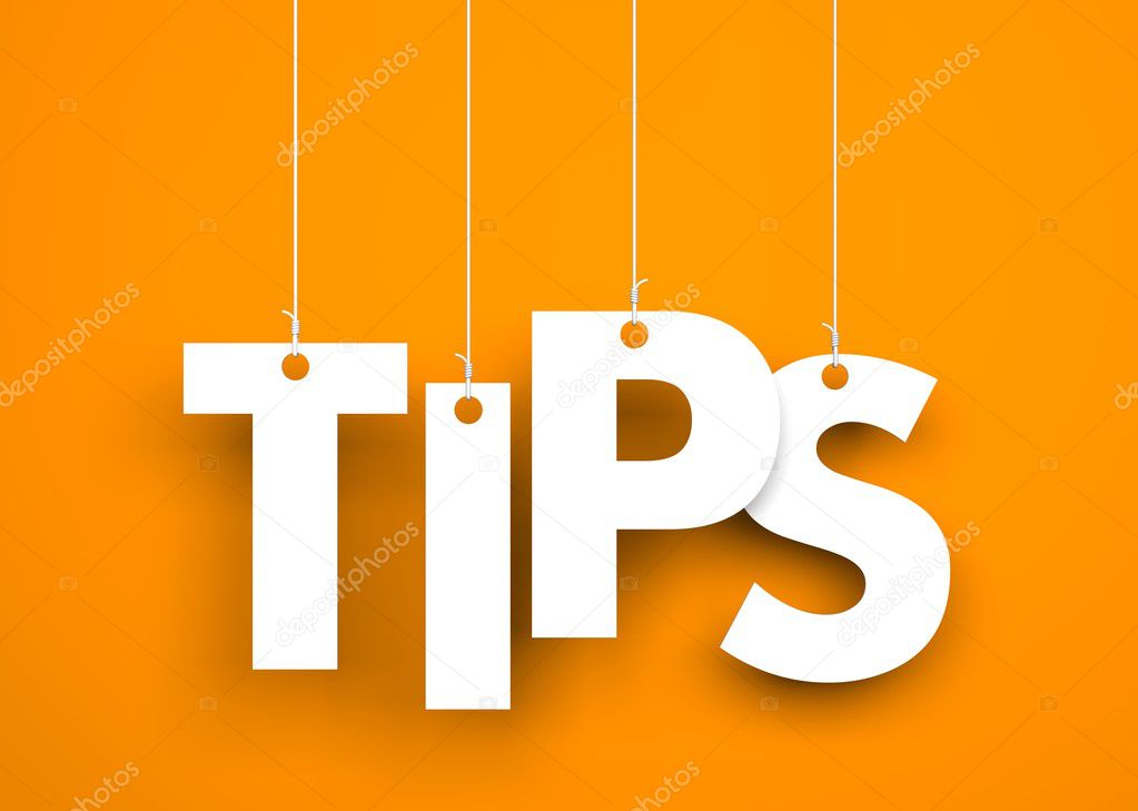 Tips - word hanging on ropes