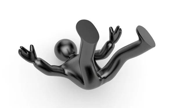 3D man vallen op grond. — Stockfoto