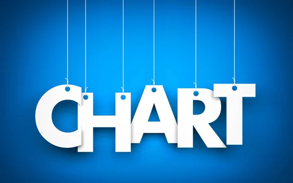 Kata CHART tergantung pada biru — Stok Foto