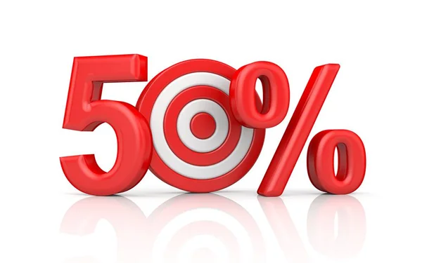 Rode streep doel vormt 50 procent — Stockfoto