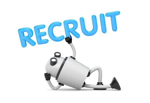 Robot holding word Recruit — Stock Photo, Image