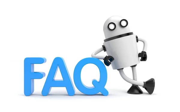 Robot med ordet Faq — Stockfoto