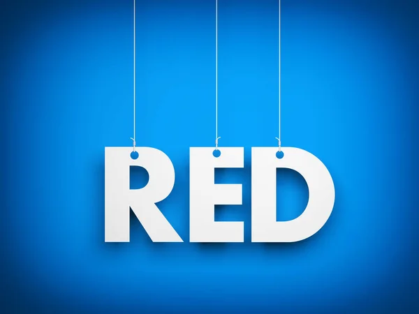 Άσπρη λέξη κόκκινο — Φωτογραφία Αρχείου