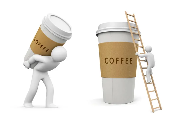 Person carries a cup of coffee — Stock Photo, Image