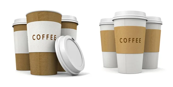 Café en tazas termo — Foto de Stock