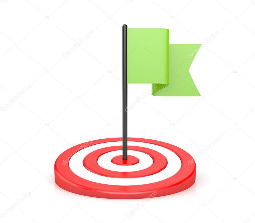 Goals - green flag and red target. 