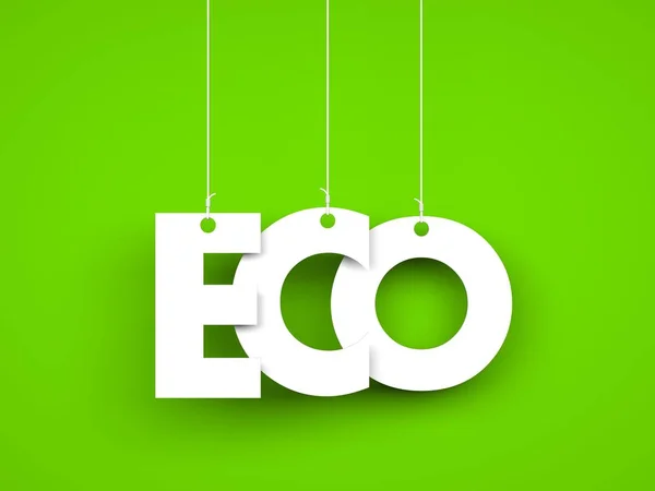 Word Eco wiszące na linach — Zdjęcie stockowe